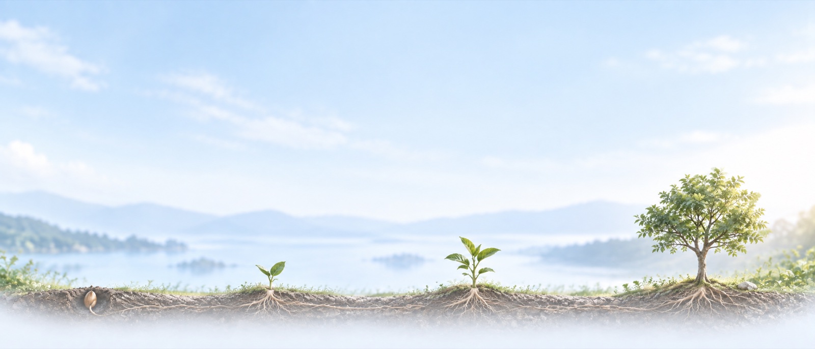 A subtle seed-to-tree progression supporting Appletree's four-stage partnership pathway